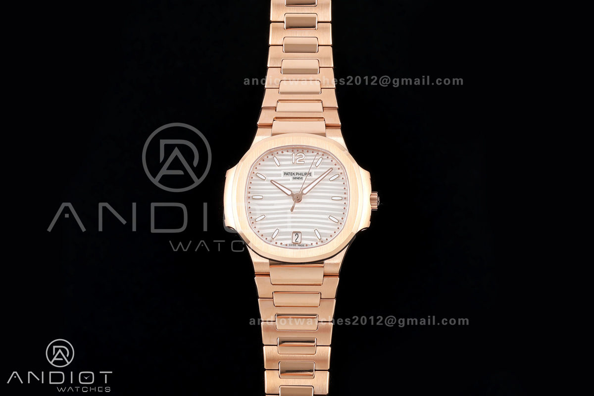 Nautilus 7118 RG Ladies DDF 1:1 Best Edition Silver Dial on RG Bracelet DD330 Super Clone